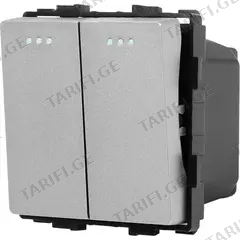 ჩამრთველი Socket Style 2 მექანიკური ორიანი 2G-2W ნაცრისფერი