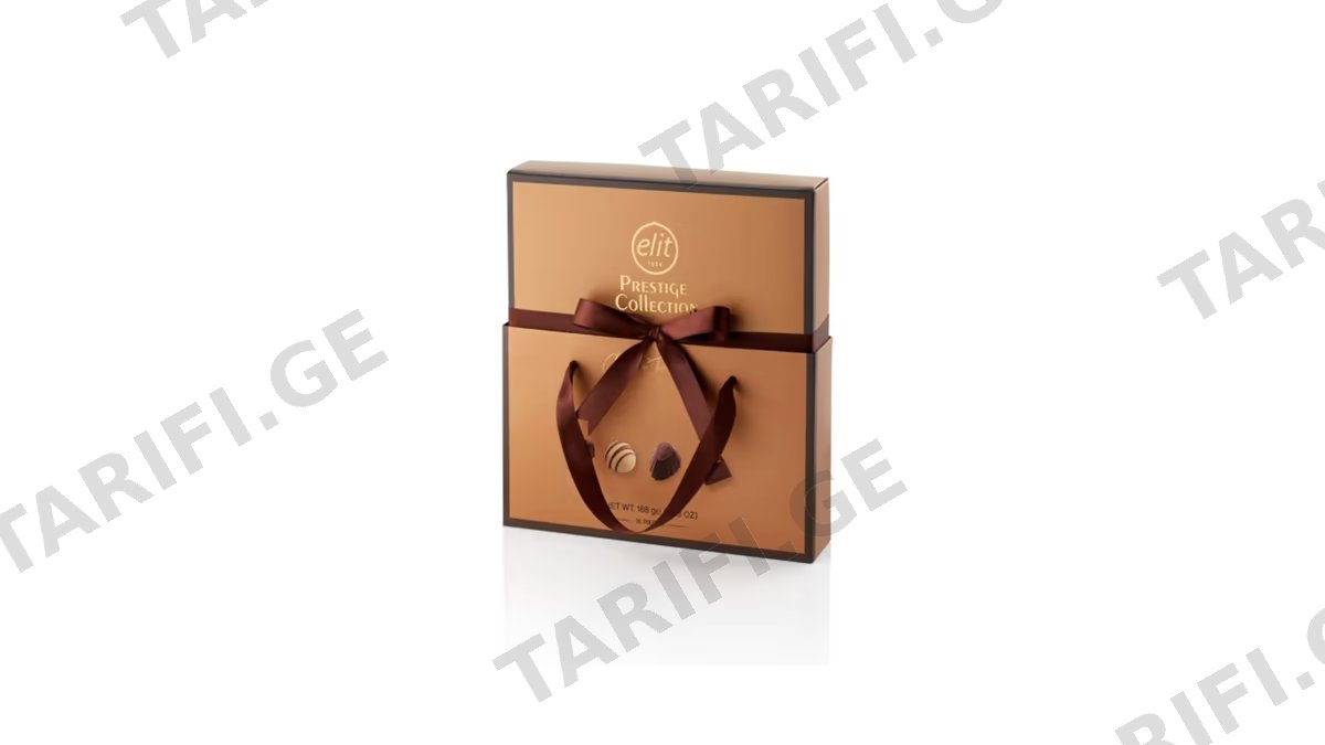 "Elit"- შოკოლადის ნაკრები პრესტიჟი ,, Collection" ყავისფერი (ჩანთა) 168 გრ