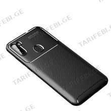კარბონის ქეისი Samsung Galaxy A11 Focus Carbon Case - შავი
