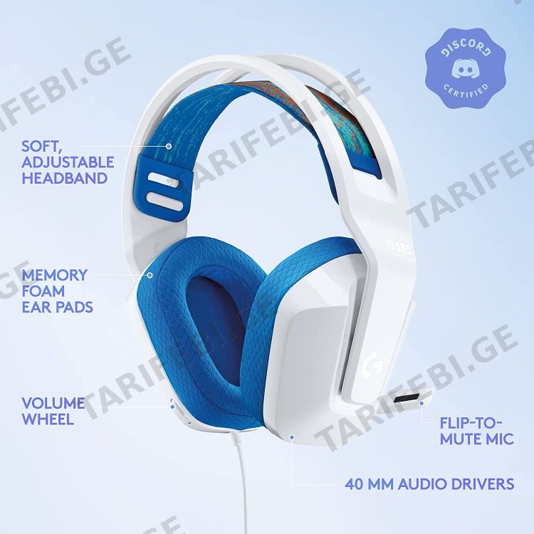 ყურსასმენი Logitech G335 Gaming Headset WHITE L981-001018
