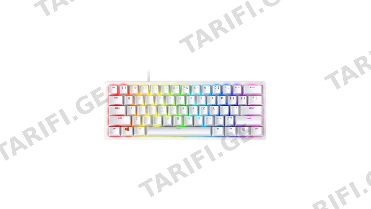 Razer Gaming Keyboard Huntsman Mini Mercury Ed RGB 61key Red Switch RZ03-03390400-R3M1