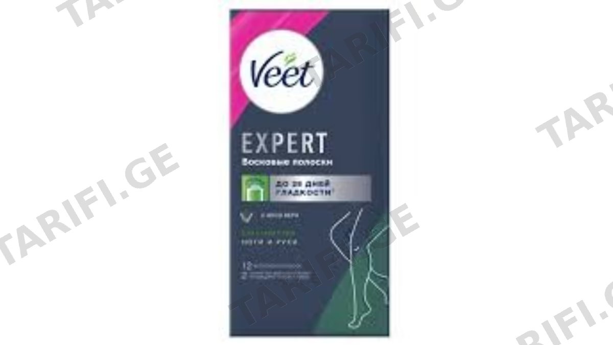 Veet, სადეპილაციო სთრიფსი, მშრალი კანისთვის, 12ც