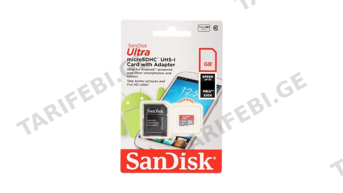 SanDisk 4GB microSDHC მეხსიერების ბარათი (1422)