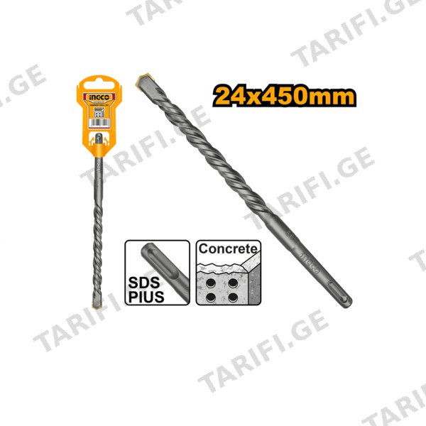 ბეტონის ბურღი 24X450 მმ SDS+ DBH1212404 INGCO