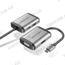 VENTION TFAHB Type-C to HDMI/VGA/USB3.0/PD Converter VGA გადამყვანი