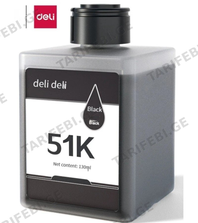 მელანი 51Ks 130ml BLACK მწარ. deli