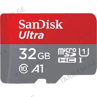Sandisk ultra მეხსიერების ბარათი 32gb