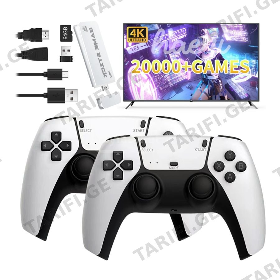 სათამაშო კონსოლი M8 Pro 4K Game Stick M15 64GBმოდელი: M15ტიპი: სათამაშო კონსოლიOS სისტემა: Linux Retroarchiopen Source Systemმეხსიერება: 64 გბSdram: DDR3 256MBთამაშები კომპლექტში: 20000 რეტრო თამაშითა