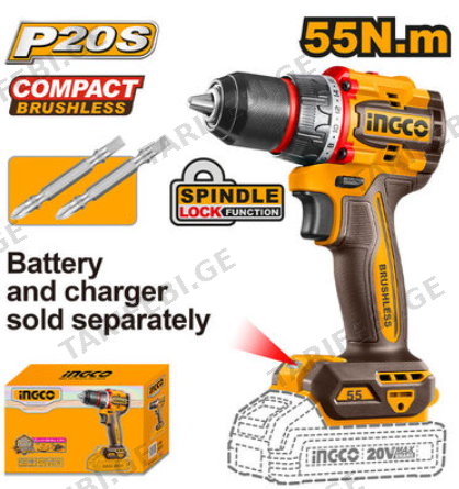 ელექტრო ხრახნდამჭერი 20V Li-Ion Proline (CDLI205581) INGCO