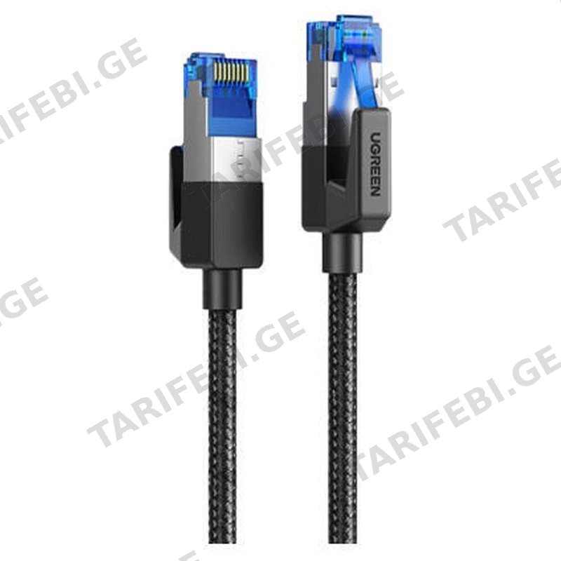 ქსელის კაბელი UGREEN CAT8 ROUND BRAIDED CABLE 80432 (3მ, 40 GBPS)