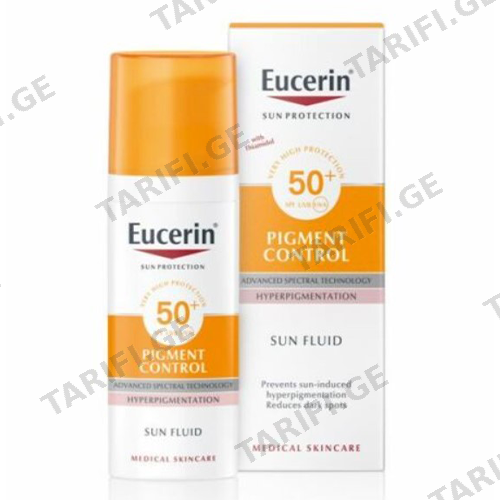 ეუცერინი - SUN Pigment Control სახის მზისგან დამცავი SPF 50+ ფლუიდი 50მლ