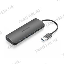 VENTION CHHHA 3 Ports USB3.0 HUB with Card Reader USB ჰაბი