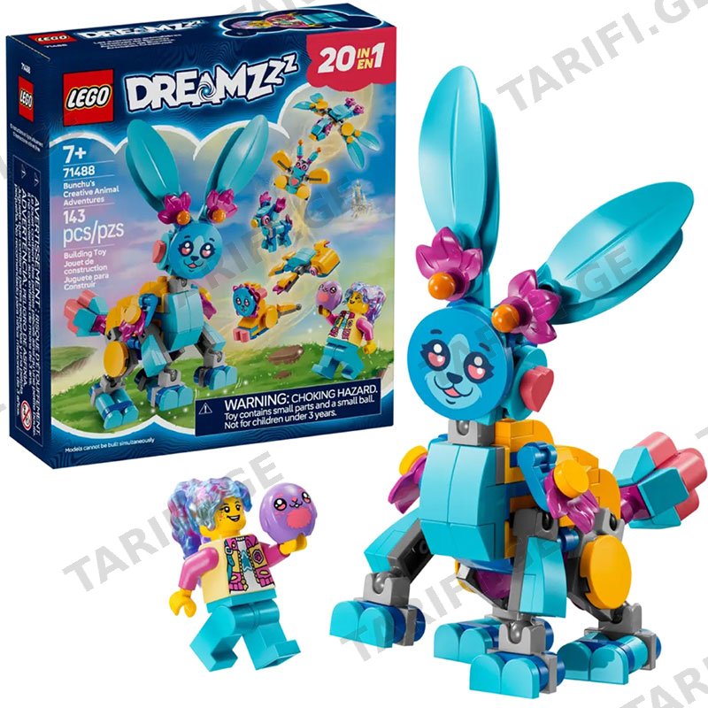 ასაწყობი კონსტრუქცია LEGO CONSTRUCTOR DREAMZZZ BUNCHU'S CREATIVE ANIMAL ADVENTURES