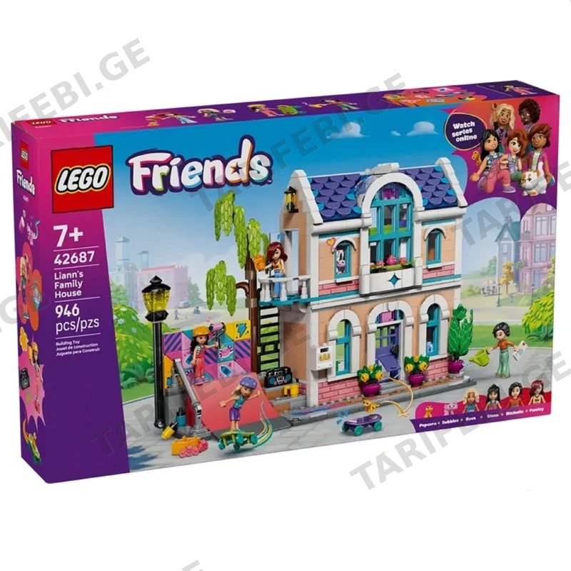 ასაწყობი კონსტრუქცია LEGO FRIENDS ლიანის ოჯახის სახლი 42687, 946 ნაწილი