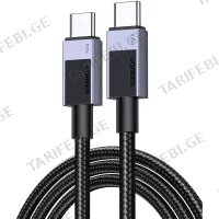 USB კაბელი UGREEN L512 (45065), 100W, TYPE-C TO TYPE-C PD FAST CHARGING CABLE, 3M, SPACE GRAY