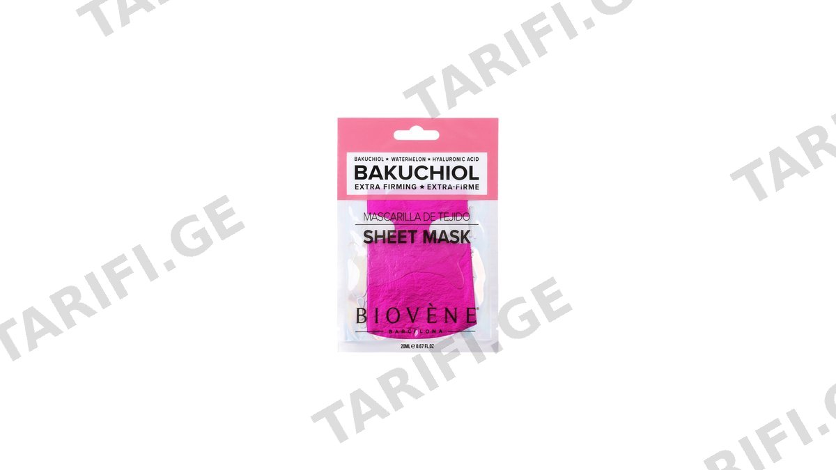 ბიოვენე სახის ნიღაბი გამამკვრივებელი 6209 BAKUCHIOL საზამთრო & ჰიალურონის მჟავა 20მლ*