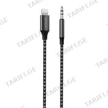Cable AUX Proove SoundTrack Lightning to 3.5mm (1m) black აუდიო კაბელი
