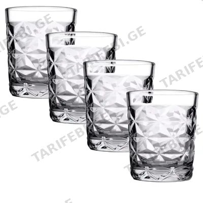 მინის ვისკის ჭიქა 8693357539877 (305 ML, 4 PCS)
