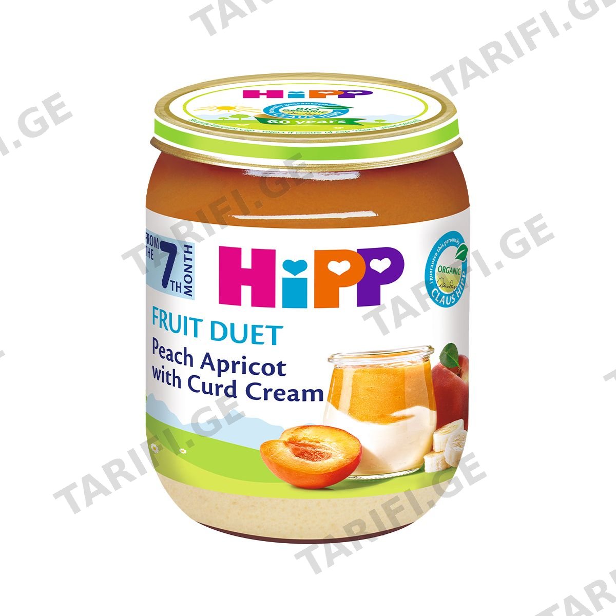 HIPP - ჰიპი დუეტი ატამი და გარგარი ხაჭოთი 5470-03