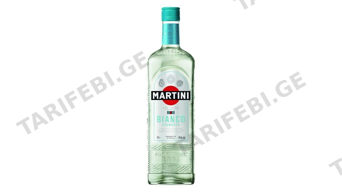Martini Bianco 1 L 15 % New Design - ვერმუტი მარტინი ბიანკო