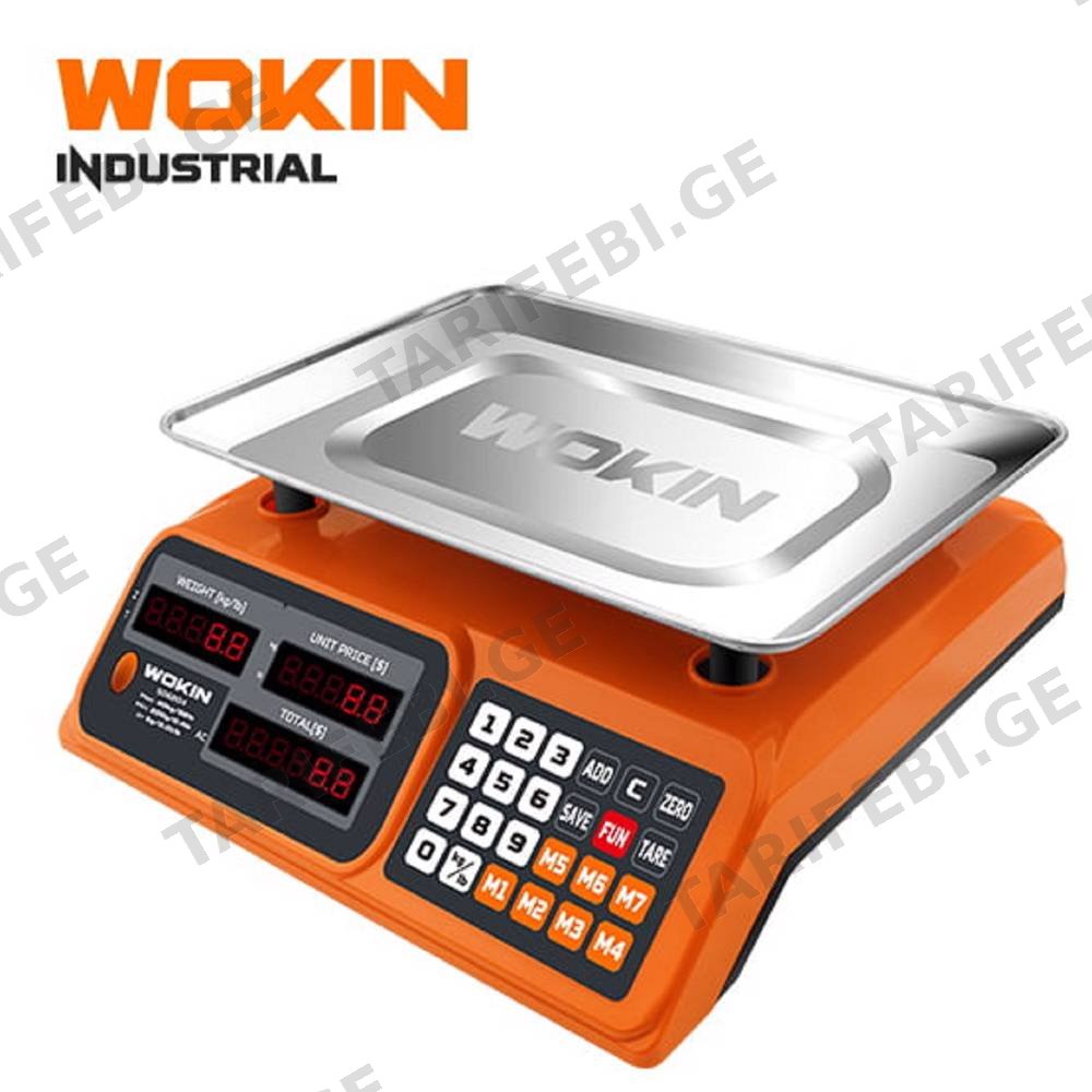 ინდუსტრიული სასწორი Wokin 506704, 40Kg, Digital Commercial Price Scale, Orange