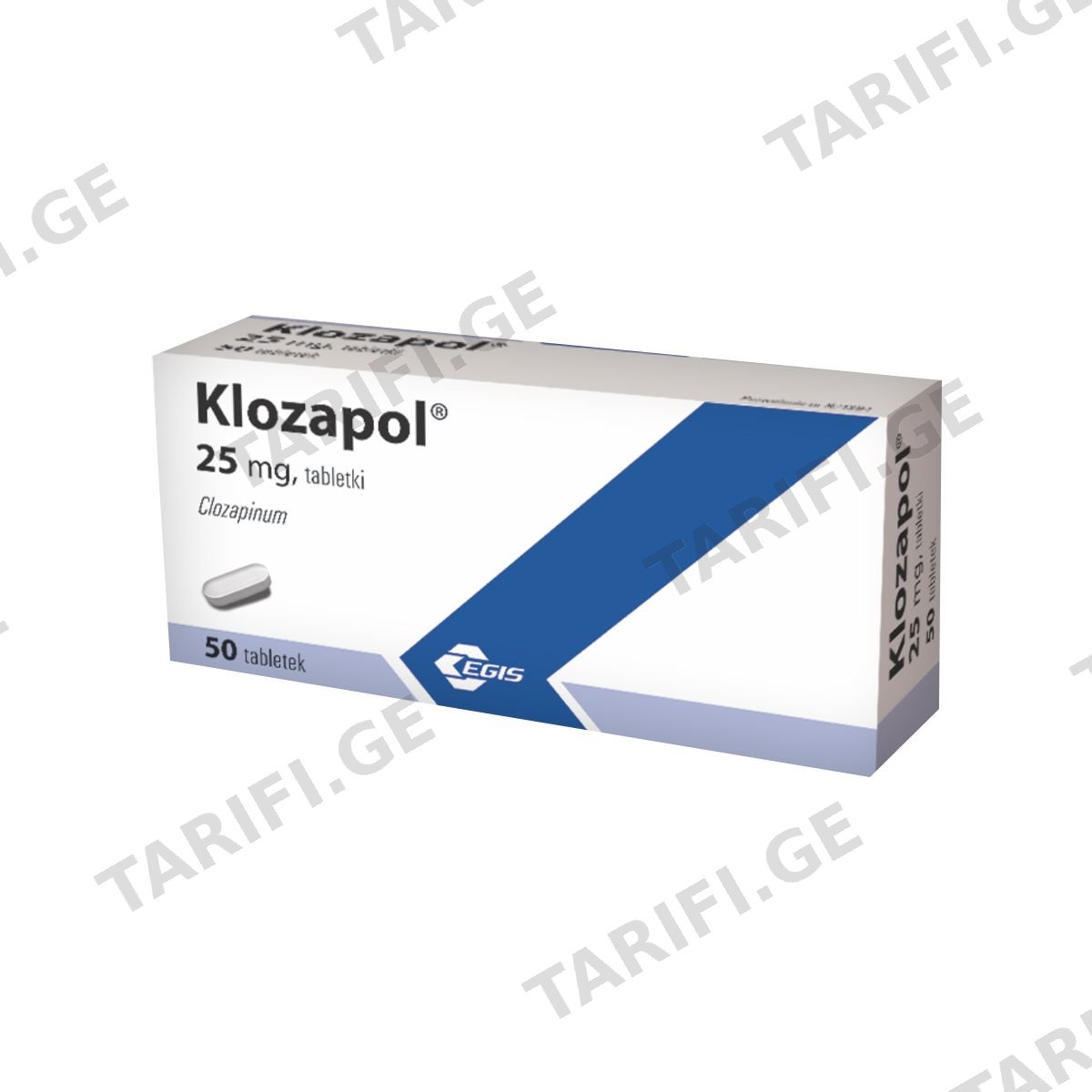 კლოზაპოლი - Klozapol 25მგ 50 ტაბლეტი