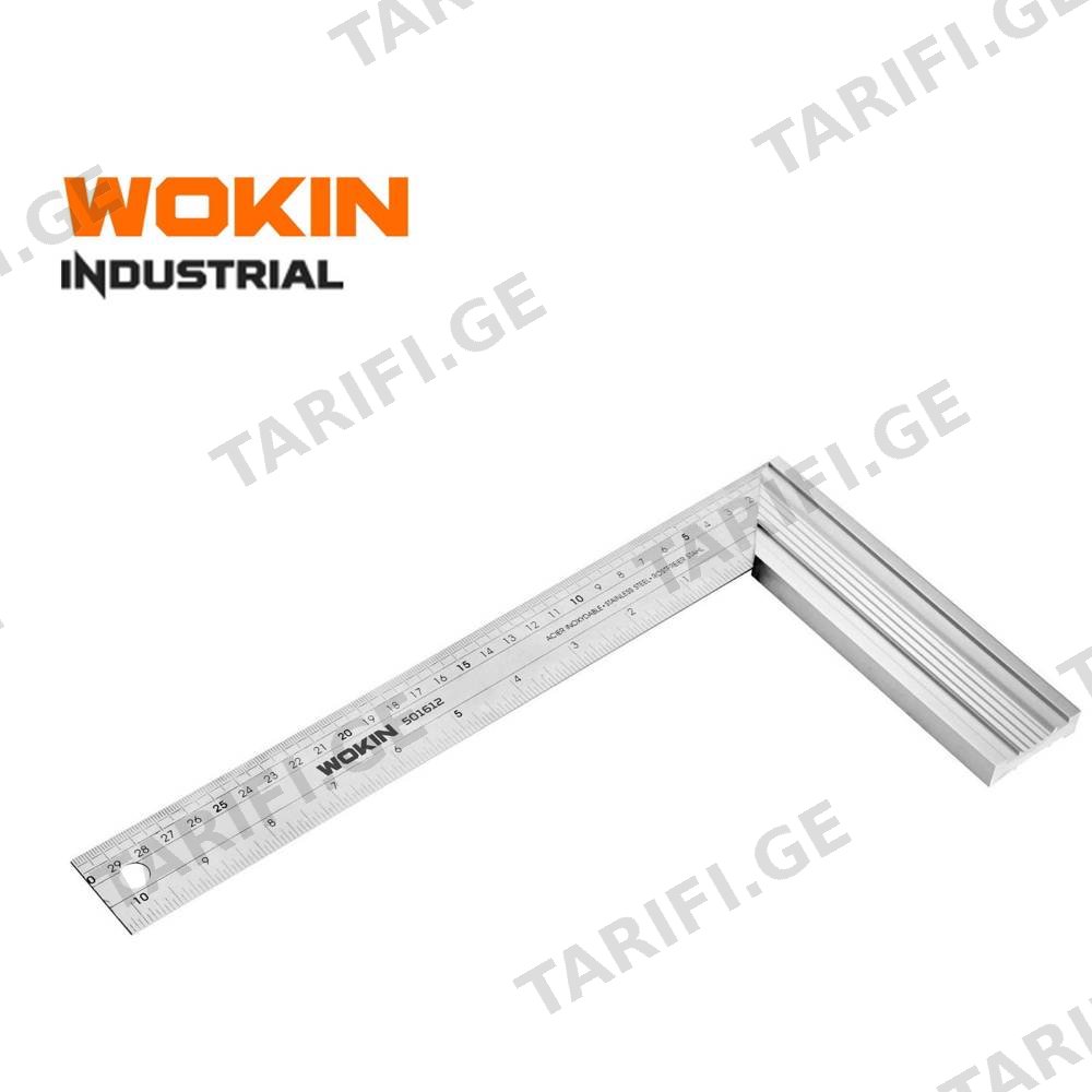 გონიო Wokin 501612, 300mm, 12″, Aluminum Steel Angle Square (Industrial), Silver