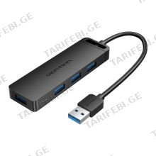 VENTION CHLBF-SCB 5-in-1 USB 3.0 Hub 1m USB 3.0 x 4/Micro-B USB ჰაბი