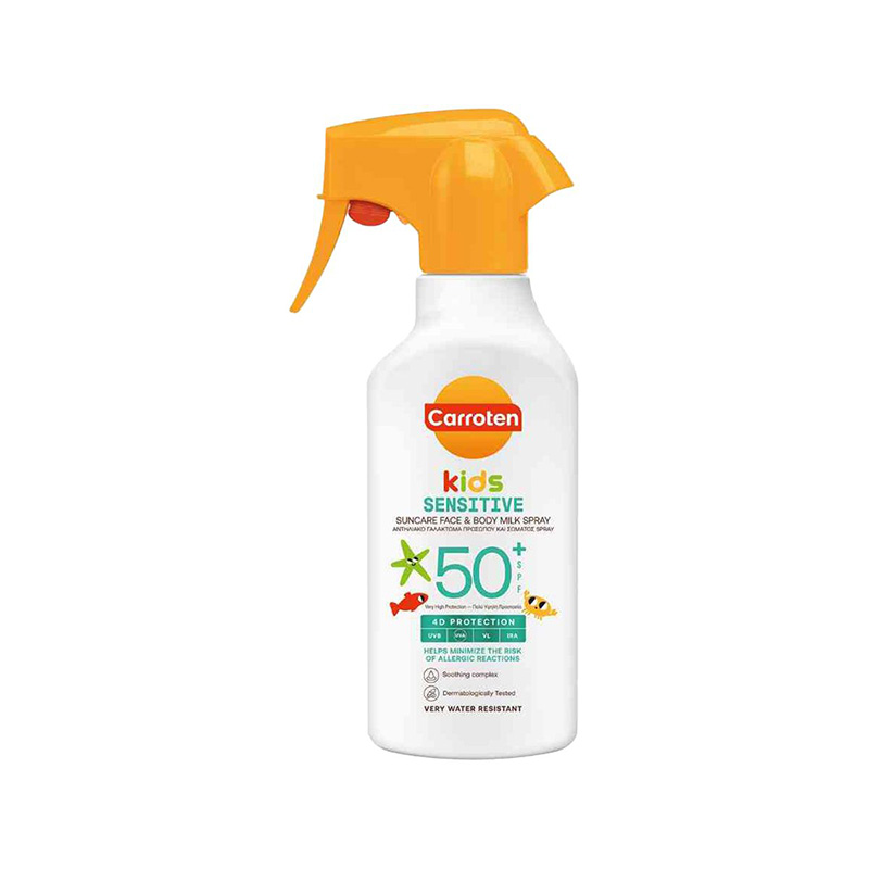 კაროტენი საბავშვი მზის დამცავი რძე–სპრეი SPF50+ 270მლ