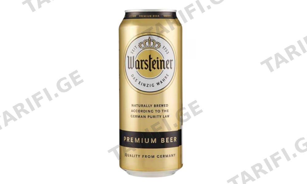 ლუდი ვარშტაინერი (ქილა) 0.5 ლ 4.8% / Warsteiner beer (can) 0.5 l 4.8%