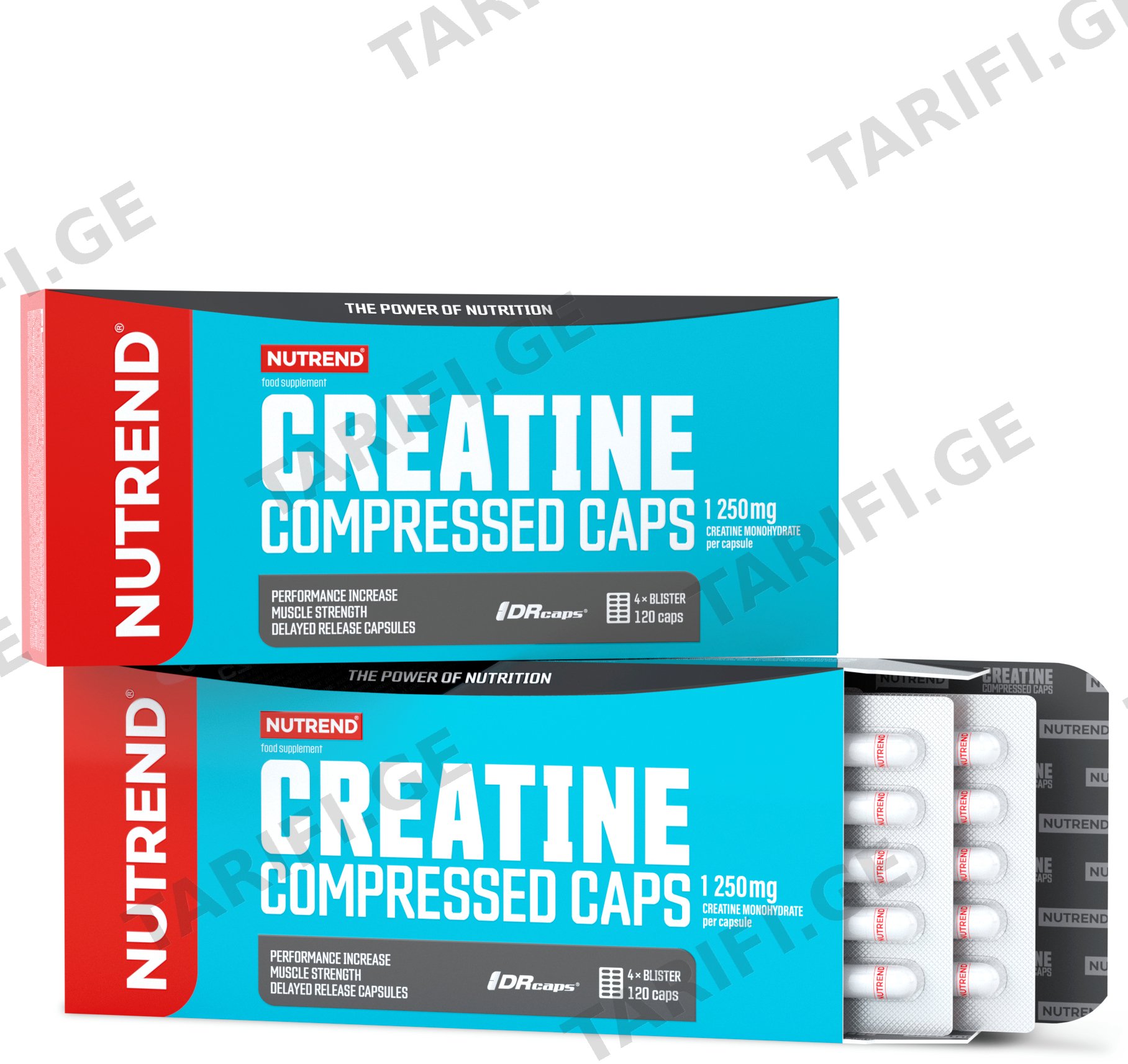 კრეატინი Nutrend - CREATINE COMPRESSED CAPS, 120 caps