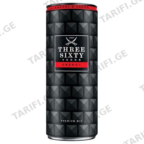 Three Sixty არაყი ენერგეტიკული კოქტეილი, 330მლ