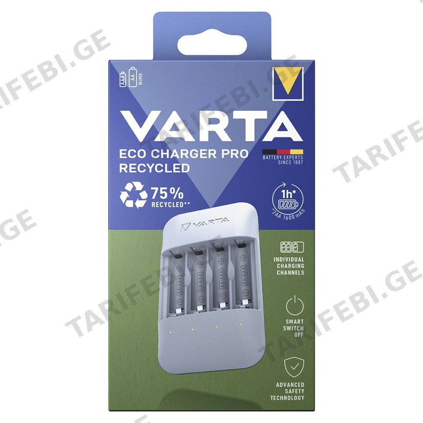 დამტენი მოწყობილობა VARTA Eco Charger Pro Recycled