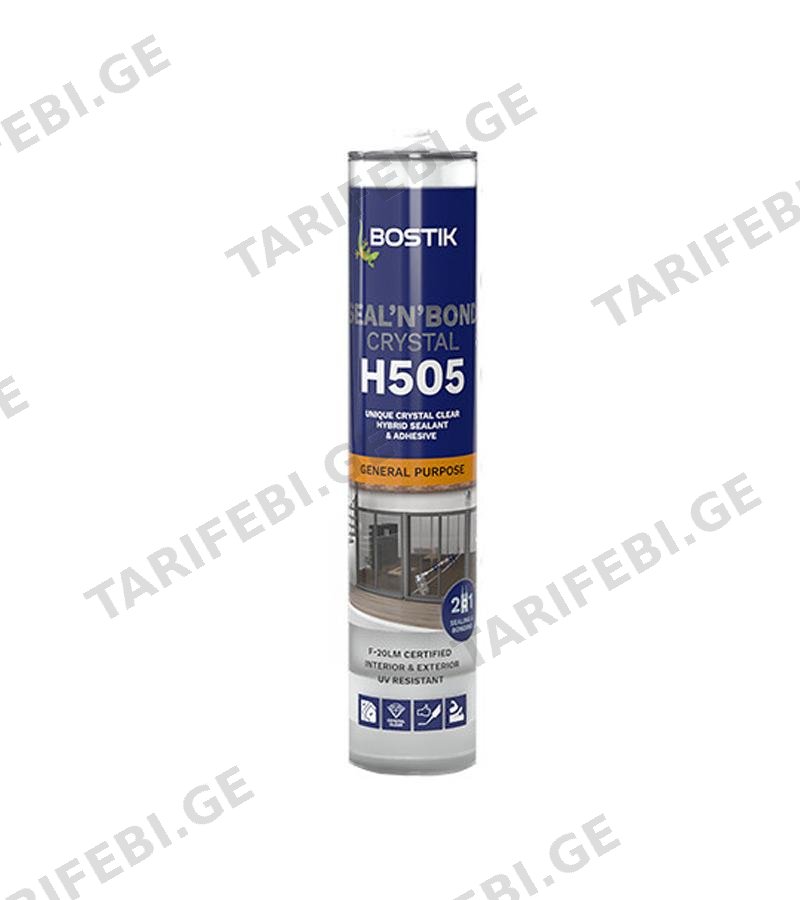 სილიკონი უნივერსალური H505 Crystal Clear გამჭირვალე 290 მლ BOSTIK