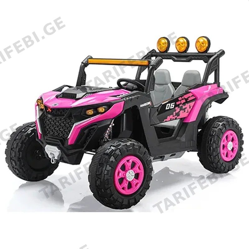 ბავშვის ელექტრო მანქანა 2 ადგილიანი OFF-ROAD XHD-RX-PINK 24V კაუჩუკის საბურავებით