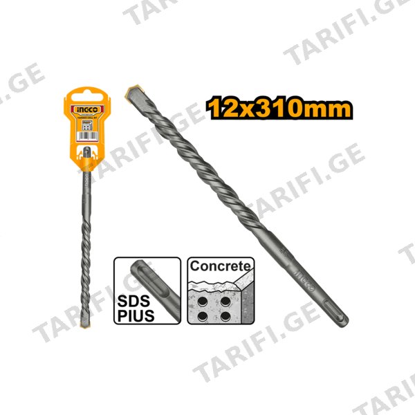 ბეტონის ბურღი 12X310 მმ SDS+ DBH1211204 INGCO