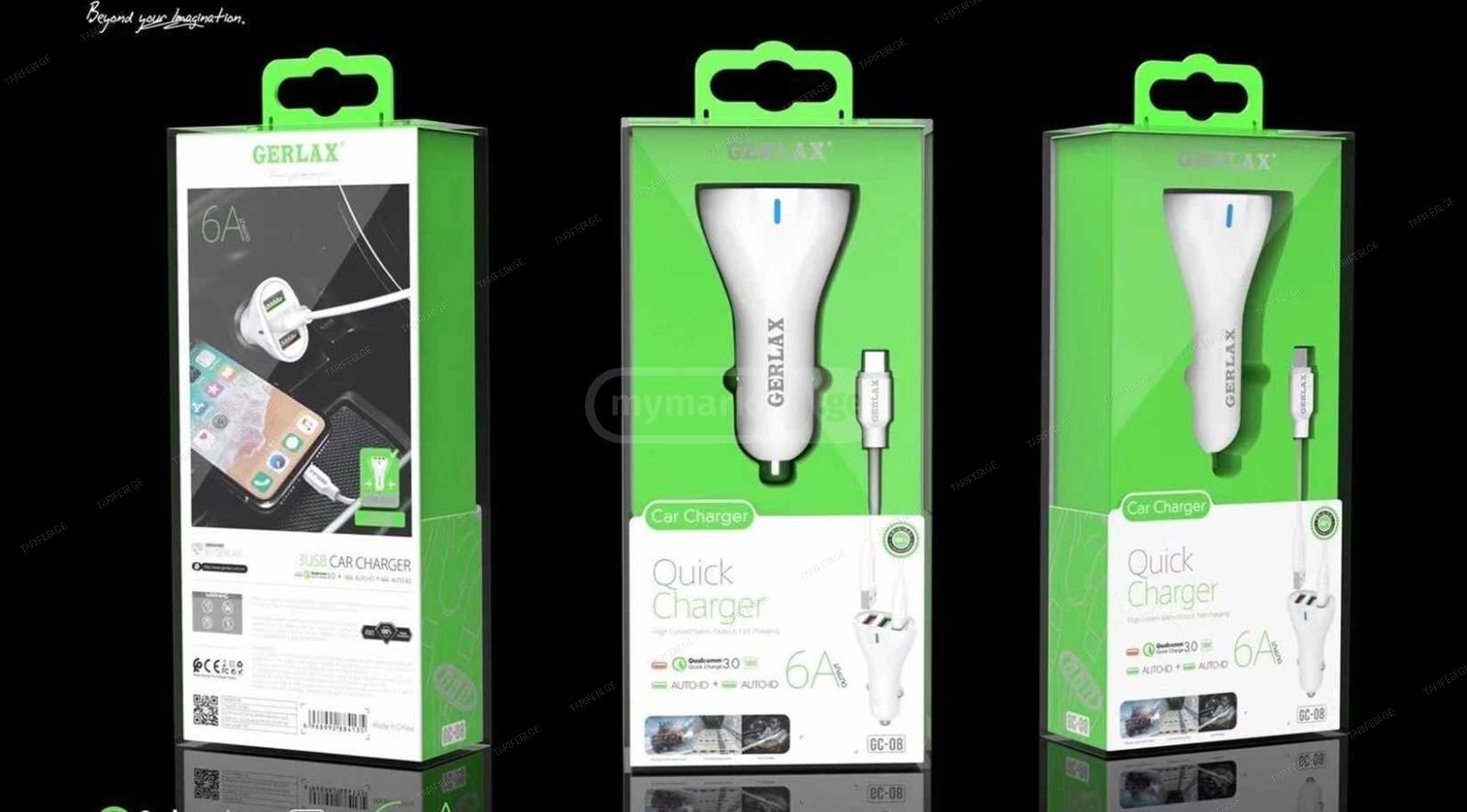 GERLAX Car Quick Fast Charger With USB To Type-C Cable