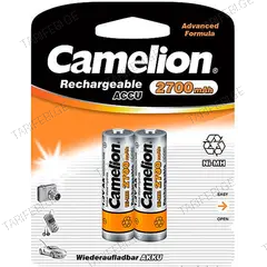 აკუმულატორი Camelion AA ზომის 2700მა 1.2ვ, 2ც