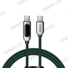 Baseus Display Fast Charging Data Cable Type-C to Type-C 100W 1m CATSK-B06 Green მობილურის კაბელი