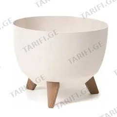 ქოთანი ყვავილის Lamela Bowl ROMA ECO wood 330 12,4ლ თეთრი