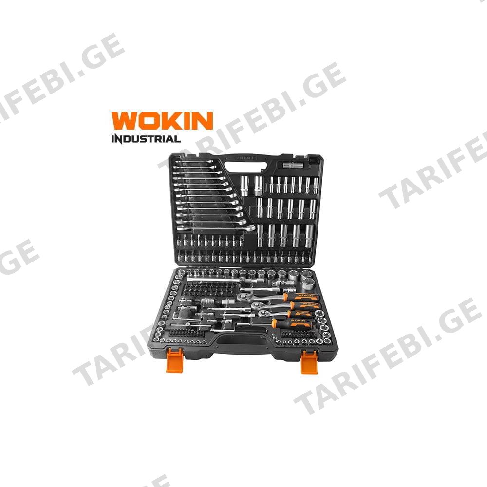 ხელსაწყოების ნაკრები Wokin 155815, 215Pcs Tool Set, Black/Silver