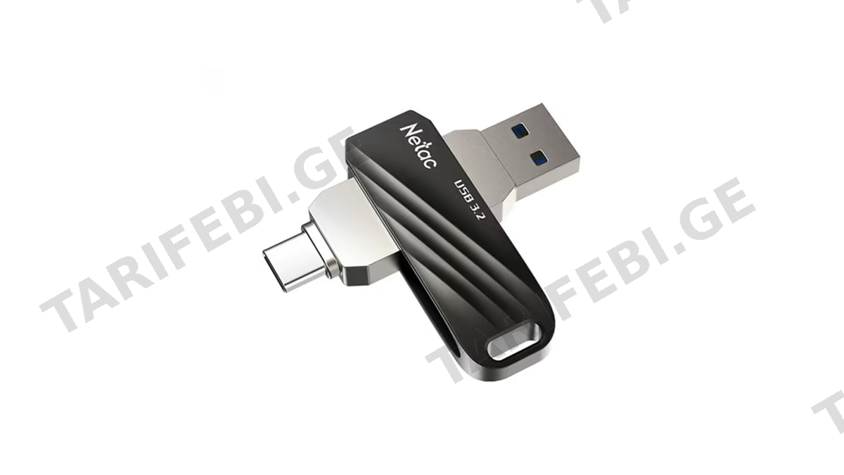 Netac US11 USB 3.2 64GB+Type-C Smartphone with OTG ფლეშ მეხსიერება (7138)