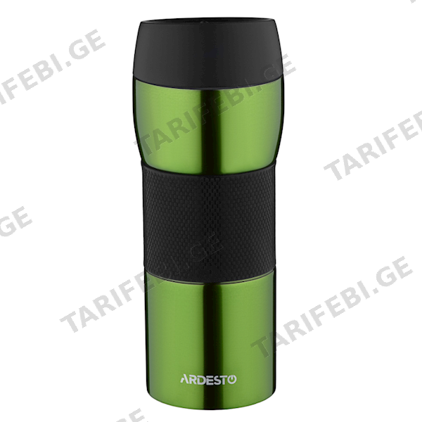 თერმოსი ARDESTO AR2645STG Travel mug Easy travel 450 ml, Silocone, Green
