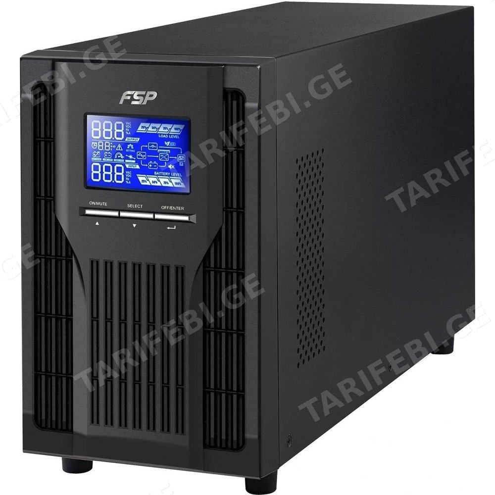 უწყვეტი კვების წყარო FSP PPF16A1900 CH-1102TS, 2000VA, USB, RS-232, UPS, BLACK