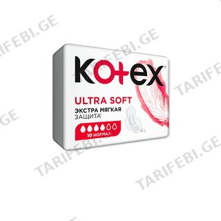 Kotex - ჰიგიენური საფენი ულტრა სოფტ ნორმალი 4 წვ - 16 ც