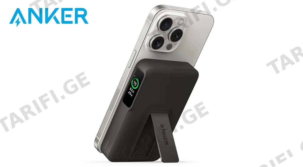 ANKER Qi2 MagGo MagSafe Battery Pack 10000mAh with Smart Display - Black