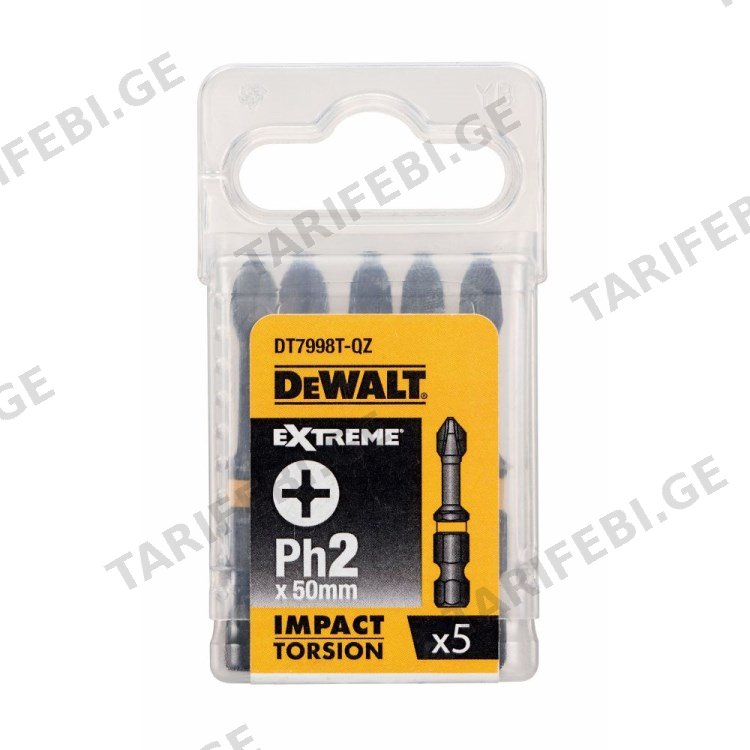 ბიტა დარტყმითი DeWalt DT7998T-QZ PH2 50 მმ 5 ც
