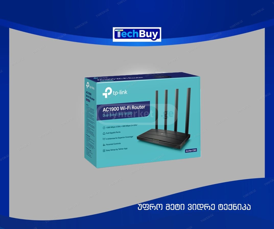 Wi-Fi როუტერი Archer C80 AC1900 Wireless MU-MIMO