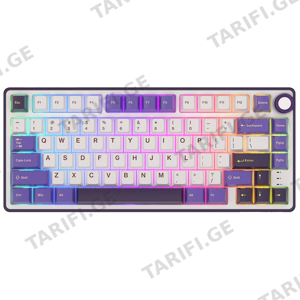 კლავიატურა Royal Kludge RK R75 RGB Mechanical Keyboard, Brown switch, Hot Swappable, Hot Swappable, Type-C wired, Blackberry