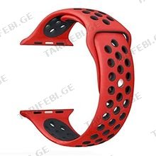 APPLE WATCH BRACELET 38/40MM BLACK/RED სმარტ საათის სამაჯური